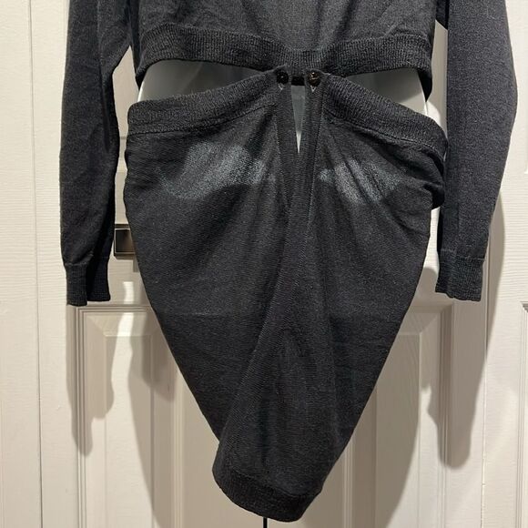 Matthildur Charcoal Grey Royal Alpaca Wrap Sweater‎ Size M - Picture 8 of 15